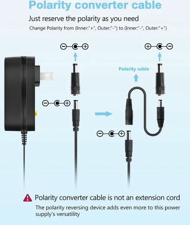 Alt view image 4 of 7 - Universal Power Adapter 30W 12V 9V 7.5V 6V 5V 4.5V 3V Adjustable Variable Power Supply AC/DC Adapter Converter Switching 100V-240V AC to DC 3V-12V with Polarity Converter & 14 Tips
