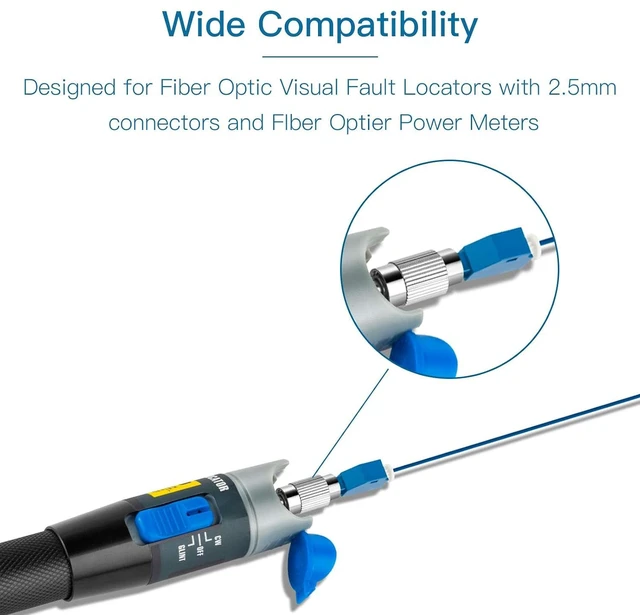 Alt view image 5 of 6 - 52 Pcs Visual Fault Locator Fiber Adapter, Fiber Optic Connector, Single Mode 9/125um FC Male to LC Female Hybrid Optical Fiber Convertor Adapter Compatible with Optical Power Meter Cable