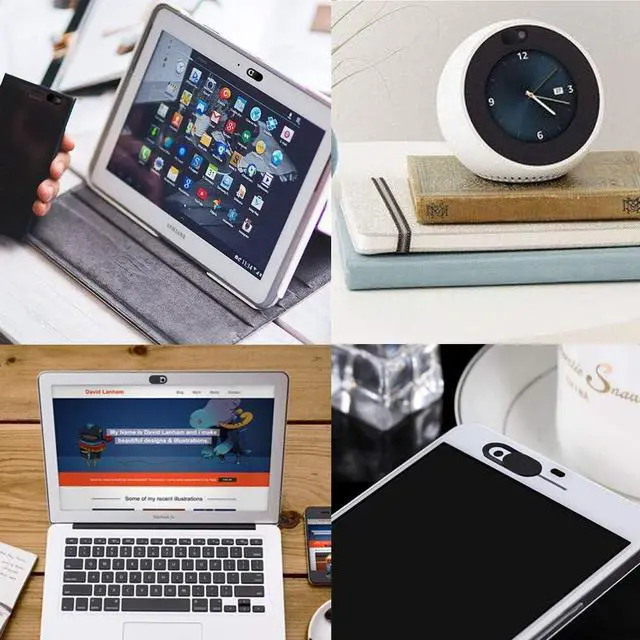 Alt view image 7 of 7 - 12 Pcs Webcam Cover, 0.03in Ultra Thin Web laptop Camera Cover slider for Laptop, Desktop, Macbooks, Computer, Smartphone, Protect Your Privacy and Security, Strong Adhesive (6Black+6White)