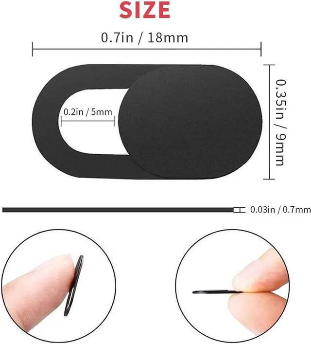 Alt view image 2 of 7 - 12 Pcs Webcam Cover, 0.03in Ultra Thin Web laptop Camera Cover slider for Laptop, Desktop, Macbooks, Computer, Smartphone, Protect Your Privacy and Security, Strong Adhesive (6Black+6White)