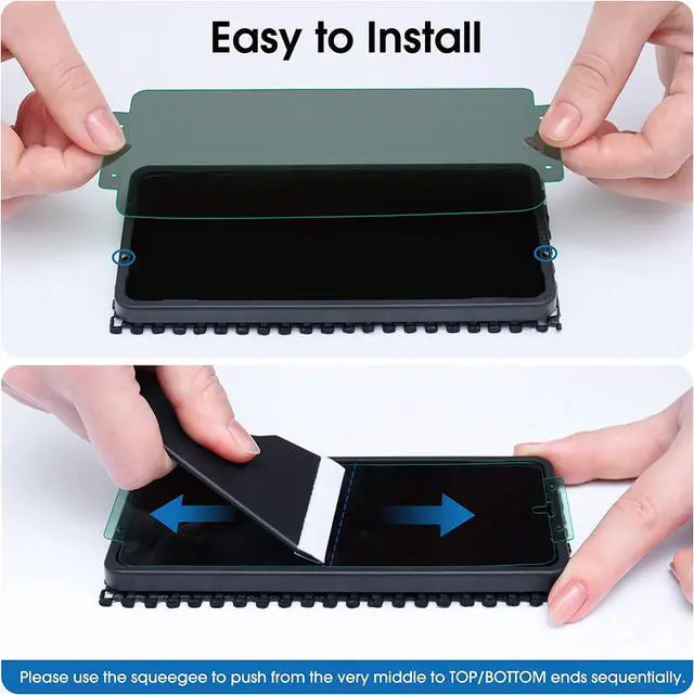 Alt view image 4 of 5 - amFilm Privacy Screen Protector Samsung Galaxy S22 5g 6.1 inch with 2 Pack Camera Lens Protector, Anti Spy, Fingerprint ID Compatible, Easy to Installation, Hybird, 2+2 Pack