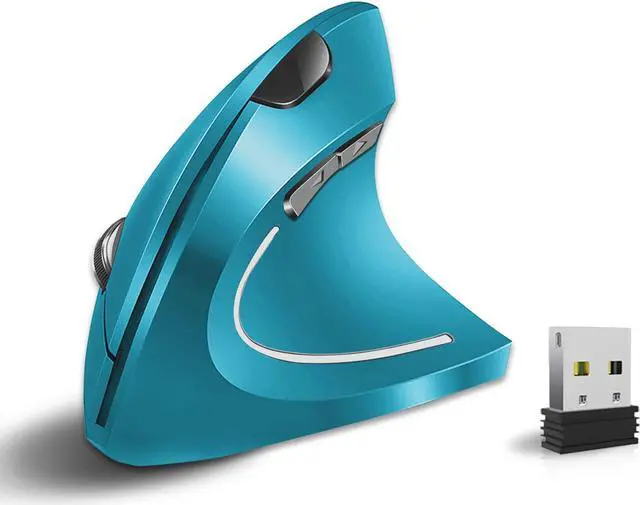 Main image of Vassink Ergonomic Wireless Mouse, Rechargeable Mouse 2.4Hz Vertical Wireless Optical Mice with USB Receiver, 6 Buttons for PC,Laptop,etc Blue