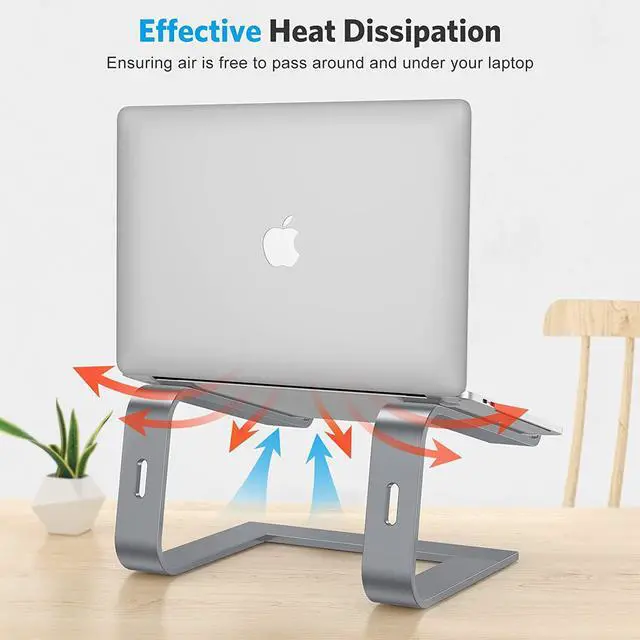 Alt view image 6 of 7 - Laptop Stand for Desk, Detachable Laptop Riser, Aluminum Laptop Holder, Compatible with MacBook Air/Pro, Dell, HP, and All Laptops (11-16 inch), Grey
