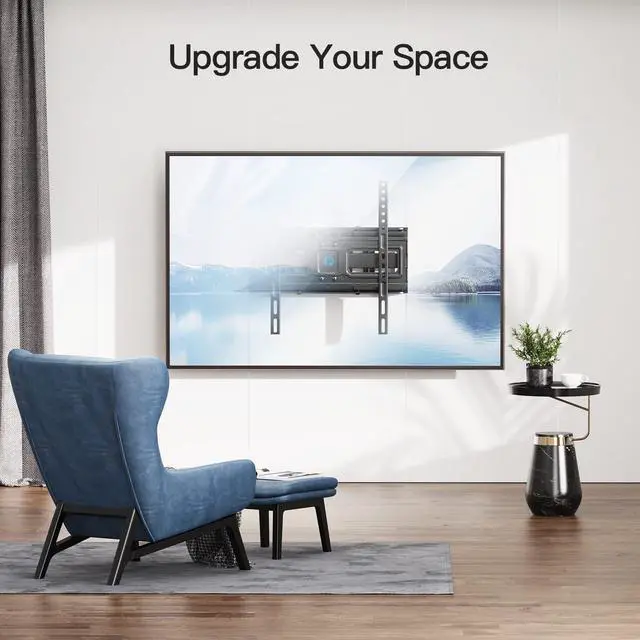 Alt view image 6 of 7 - Pipishell TV Wall Mount for 26-65 inch TVs, Full Motion TV Mount Bracket with Articulating Swivel Extension Tilting Leveling Max VESA 400x400mm Holds up to 99lbs for LED LCD OLED 4K Flat Curved Screen