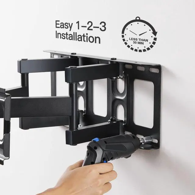 Alt view image 7 of 7 - Pipishell TV Wall Mount for 26-65 inch TVs, Full Motion TV Mount Bracket with Articulating Swivel Extension Tilting Leveling Max VESA 400x400mm Holds up to 99lbs for LED LCD OLED 4K Flat Curved Screen