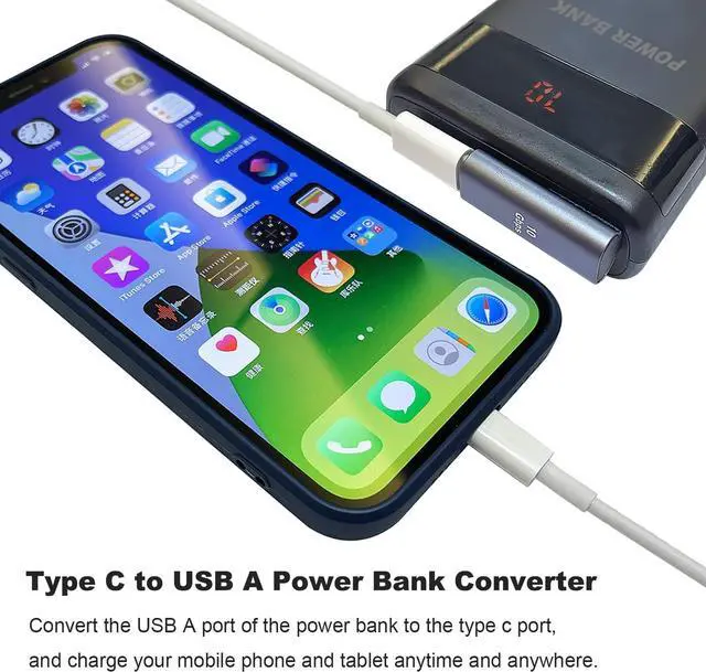 Alt view image 5 of 6 - 90 Degree USB C Female to USB Male Adapter 2 Pack Left and Right Angle Type C to USB A Charger Converter for iPhone Apple iWatch Watch Airpods iPad Air Mini and More