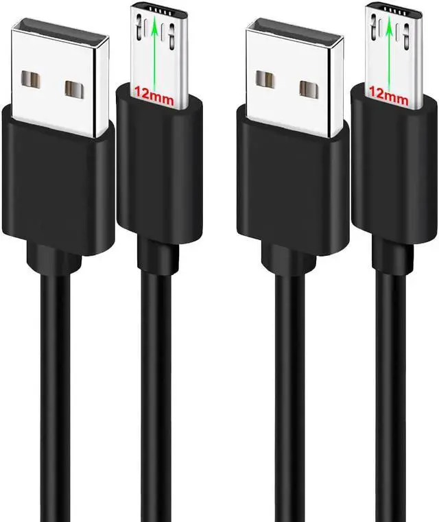 Main image of U 2-Pack 3FT 12mm Extra Long Tip Micro USB Cable Extended Connector for AGM/Blackview/Oukitel/Doogee/Leagoo/Zoji/Guophone V19 X3 Rugged Phones or Case with Deep Recessed Ports