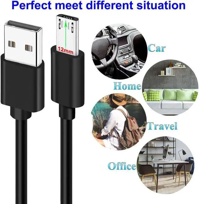 Alt view image 6 of 7 - U 2-Pack 3FT 12mm Extra Long Tip Micro USB Cable Extended Connector for AGM/Blackview/Oukitel/Doogee/Leagoo/Zoji/Guophone V19 X3 Rugged Phones or Case with Deep Recessed Ports
