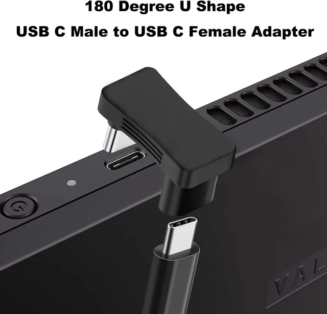 Alt view image 2 of 6 - 180 Degree Angle USB C Adapter 2 Pack, Black