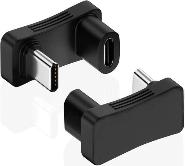Main image of 180 Degree Angle USB C Adapter 2 Pack, Black