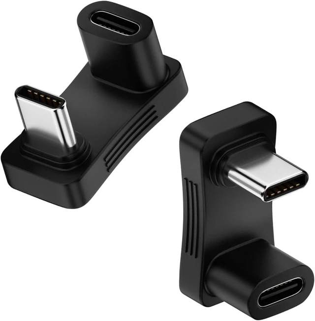 Alt view image 5 of 6 - 180 Degree Angle USB C Adapter 2 Pack, Black