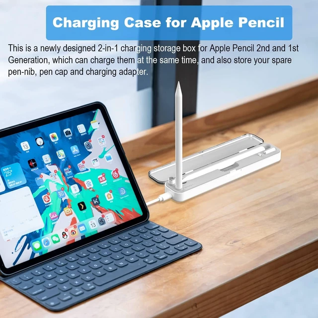 Alt view image 5 of 6 - 2 in 1 Charging Case for Apple Pencil 2nd and 1st Generation