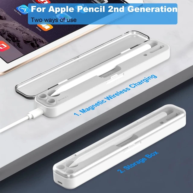 Alt view image 4 of 6 - 2 in 1 Charging Case for Apple Pencil 2nd and 1st Generation