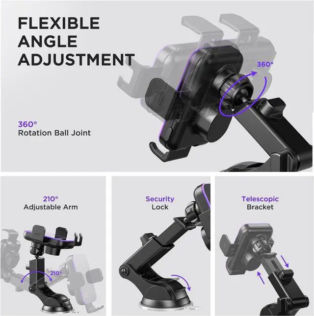 Alt view image 7 of 7 - Wireless Car Charger,7 Colored RGB BacklitMosurr 15W Auto Clamping Car Charger Phone Mount Holder fit for iPhone 15 14 13 12 Mini Pro Max 11 XR XS, Samsung Galaxy S24 Ultra S23 S22 S21+ Note 20, etc