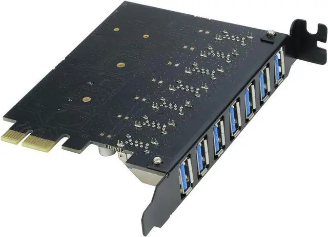 Alt view image 5 of 6 - USB 3.0 PCI-e Expansion Card 7Port, RIITOP PCI-e x1 to USB 3.0 HUB Adapter 5Gbps (No Power Need)
