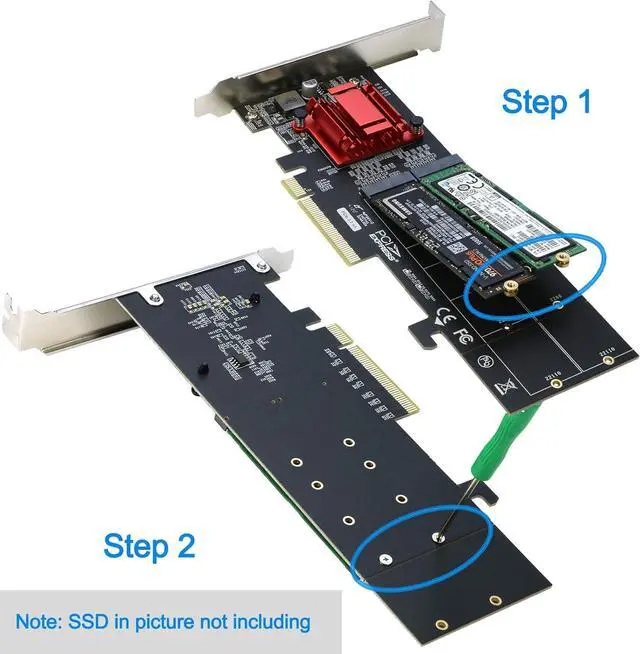 Alt view image 4 of 5 - NVMe PCIe Adapter, RIITOP M.2 NVMe SSD to PCI-e 3.1 x8/x16 Card Support M.2 (M Key) NVMe SSD 22110/2280/2260/2242/2230