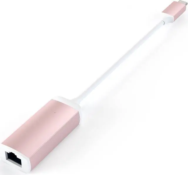 Alt view image 3 of 5 - Satechi USB C to Ethernet Cable, Type-C Gigabit Ethernet Adapter, Aluminum Portable Ethernet-to-USB Converter for MacBook Pro/Air, iPad Pro/Air/Mini, Windows Laptop, Compatible with Switch (Rose Gold)
