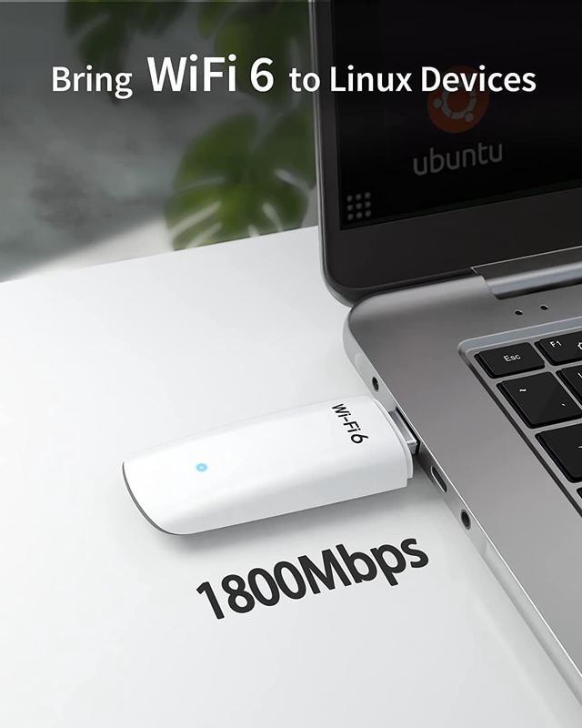 Alt view image 2 of 6 - BrosTrend AX1800 USB WiFi 6 Adapter Linux for PC & Raspberry Pi 2+, USB WiFi Adapter Linux Compatible with Ubuntu, Mint, Debian, Kubuntu, Mate, Zorin, PureOS, Windows 11/10, Wireless Dongle Dual Band