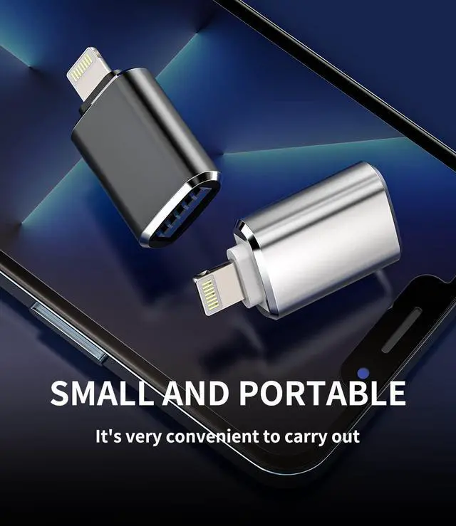 Alt view image 2 of 7 - iPhone OTG Adapter Lightning Male to USB Female Dongle Converter(3Pack)for Apple 14 13 12 11 Pro Max Xr X Xs Se 7 8Plus iPad Air Camera Card Reader USB Flash Drive Mouse Keyboard Hub MIDI U Disk Piano