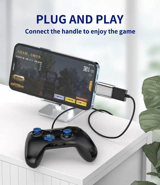 Alt view image 4 of 7 - iPhone OTG Adapter Lightning Male to USB Female Dongle Converter(3Pack)for Apple 14 13 12 11 Pro Max Xr X Xs Se 7 8Plus iPad Air Camera Card Reader USB Flash Drive Mouse Keyboard Hub MIDI U Disk Piano