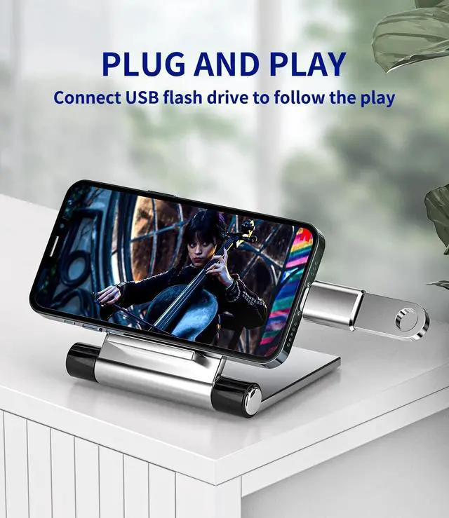 Alt view image 6 of 7 - iPhone OTG Adapter Lightning Male to USB Female Dongle Converter(3Pack)for Apple 14 13 12 11 Pro Max Xr X Xs Se 7 8Plus iPad Air Camera Card Reader USB Flash Drive Mouse Keyboard Hub MIDI U Disk Piano