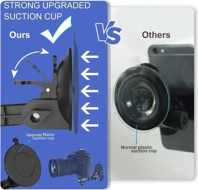 Alt view image 3 of 7 - Suction Cup Mirror Phone Holder with Light, Travel Wall Phone Camera Mount for Makeup Content Creator Essentials, Mirror Tripod for Bathroom Kitchen Compatile with All Smooth Surface