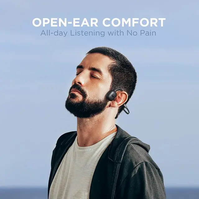 Alt view image 2 of 7 - Monster Open Ear Headphones Wireless Sport Bluetooth 5.3 with Mic, Air Conduction Earphones Around Head with Enhanced Bass, Over-Ear Headset Sweatproof for Running