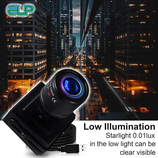 Alt view image 2 of 7 - ELP USB Camera with Zoom Lens 2.8-12mm Manual Focus Webcam, 1.3MP Low Illumination Varifocal 960P AR0130 4X Zoom, Mini Variable Focus Computer Camera for Windows MAC Linux Raspberry Pi