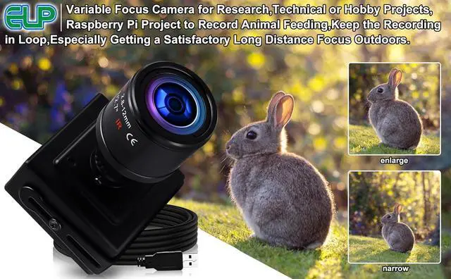Alt view image 5 of 7 - ELP USB Camera with Zoom Lens 2.8-12mm Manual Focus Webcam, 1.3MP Low Illumination Varifocal 960P AR0130 4X Zoom, Mini Variable Focus Computer Camera for Windows MAC Linux Raspberry Pi