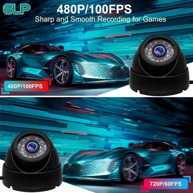 Alt view image 5 of 7 - Gadpiparty ELP 3.6mm 1080P Dome Camera with IR LED Night Vision HD Webcam Infrared PC Camera with Metal Case Waterproof Outdoor USB Security Camera CCTV Home Surveillance System 30/60/120fps Auto IR