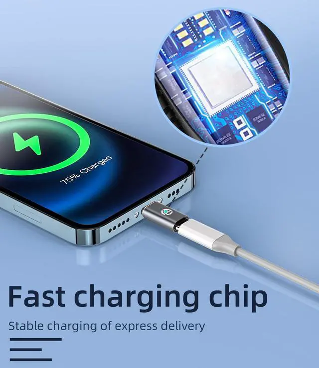 Alt view image 6 of 7 - 27W Fast Charger Adapter USB C Female to Lightning Male(3Pack)Charging Data Sync Cable Converter Type-c Port Charge Cord Connector for Apple Iphone 14 13 12 11 Pro Max Mini Xs Se 7 8 X Xr Plus IpadAir