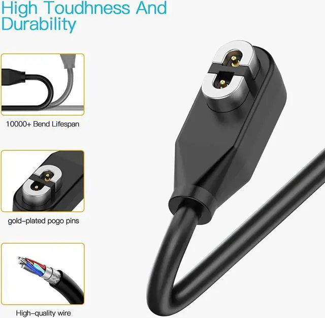 Alt view image 4 of 7 - A 2 Pack Compatible for Shokz Charging Cable,Magnetic USB Charger Cord Compatible for Aftershokz Aeropex AS800,Shokz OpenRun Pro,OpenRun,OpenRun Mini,OpenComm Bone Conduction Headphones