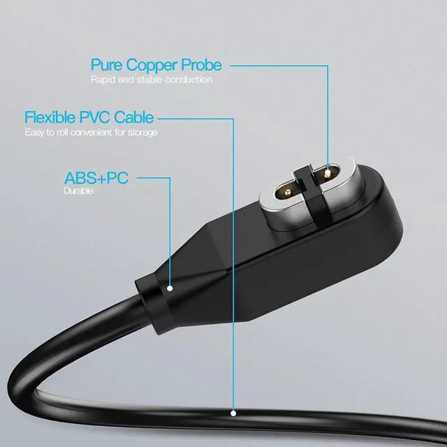 Alt view image 5 of 7 - A 2 Pack Compatible for Shokz Charging Cable,Magnetic USB Charger Cord Compatible for Aftershokz Aeropex AS800,Shokz OpenRun Pro,OpenRun,OpenRun Mini,OpenComm Bone Conduction Headphones