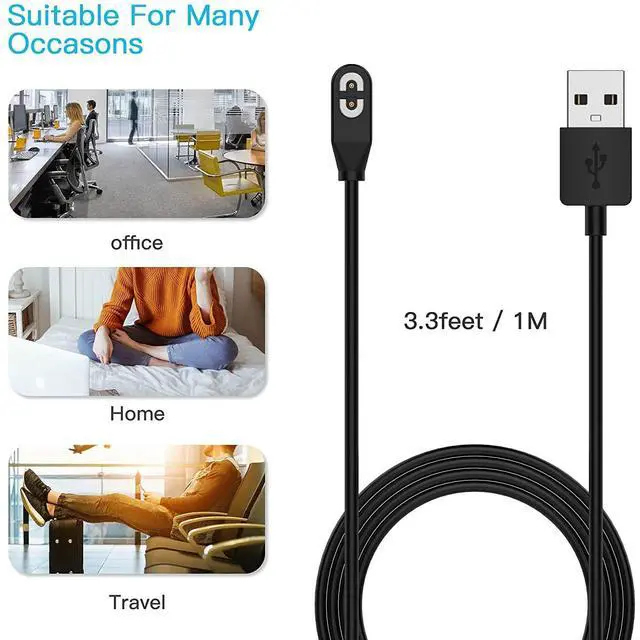 Alt view image 6 of 7 - A 2 Pack Compatible for Shokz Charging Cable,Magnetic USB Charger Cord Compatible for Aftershokz Aeropex AS800,Shokz OpenRun Pro,OpenRun,OpenRun Mini,OpenComm Bone Conduction Headphones