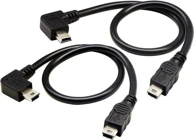 Alt view image 6 of 6 - z (2-Pack) USB 2.0 Mini B Male Extender Cable, 90 Degree Right & Left Angled USB 2.0 Mini B Male to Male Extension Cable Data Sync and Charging Cable for Laptop & Tablet & Mobile Phone (28CM)