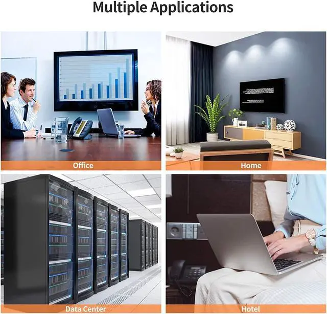 Alt view image 7 of 7 - CableCreation CAT6 Ethernet Extension Cable, Shielded 8P8C Ethernet Patch Cable,Up Angled Support Bandwidth Up to 250mhz,1.6ft/0.5m,Black