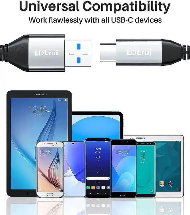 Alt view image 5 of 7 - USB C Cable 10Gbps Data Transfer 6ft, LDLrui USB 3.2 Gen 2 High Speed Data Cable, 3.1A Type C Fast Charging Cord for Samsung Galaxy S21/S20/S10/Note 20, iPhone 15 Pro Max, PS5 Controller, Android Auto