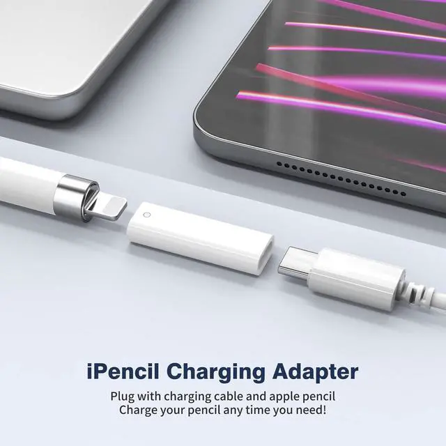 Alt view image 2 of 6 - USB C to iPencil Adapter for iPad 10th Gen USB Type C to for  Pencil Adapter Bluetooth Connector USB-C Pencil Adapters Female to Female Lightning Fast Charger for  Pencil 1st Generation