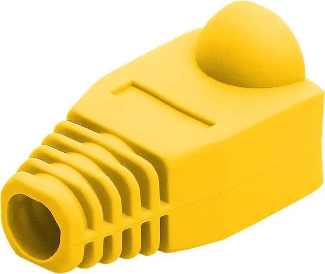 Alt view image 7 of 7 - Cmple - Yellow Cat5e Ethernet Cable 1000ft Bulk Unshielded Twisted Pair (UTP), Solid 24AWG + 50 Pack Yellow RJ45 Strain Relief Boots for Ethernet RJ45 LAN Cable Bundle