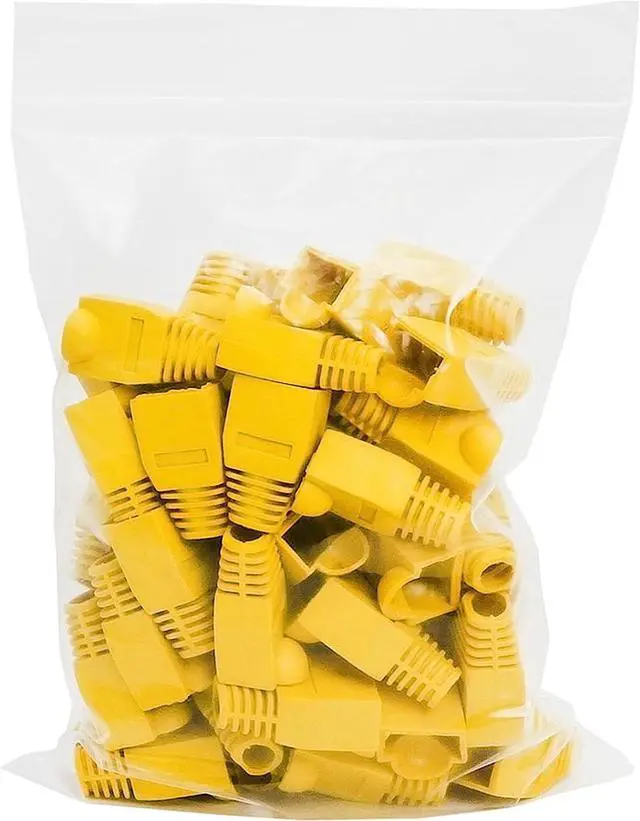 Alt view image 5 of 7 - Cmple - Yellow Cat5e Ethernet Cable 1000ft Bulk Unshielded Twisted Pair (UTP), Solid 24AWG + 50 Pack Yellow RJ45 Strain Relief Boots for Ethernet RJ45 LAN Cable Bundle