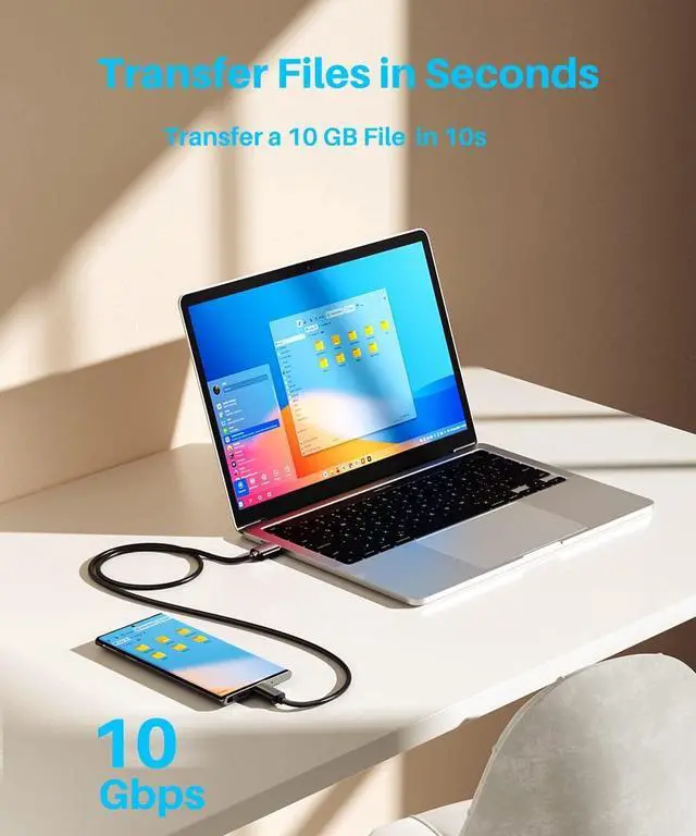 Alt view image 5 of 7 - Android Auto USB C Cable [3-Pack, 3FT], USB 3.1 Gen 2 to USB C Cable, Type C 3A Fast Charge & 10Gbps Data Sync Cord for iPhone 15 Pro Max, Samsung Galaxy S22/S21/20/10/9 Note20/10/9, Pixel 7, Moto, LG