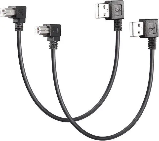 Main image of 90 Degree USB 2.0 Type A to B Cable, 1ft Left Angle Right Angle Printer Scanner Cable
