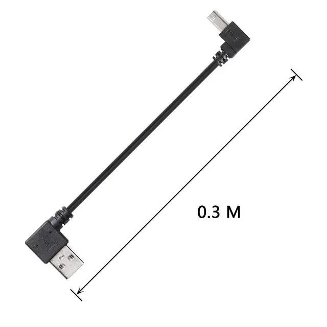 Alt view image 5 of 6 - 90 Degree USB A to B Cable, 1ft Left Angle USB 2.0 Type A Male to Up Angle USB 2.0 Type B Male Scanner Cable