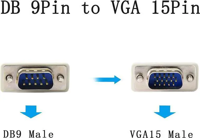 Alt view image 3 of 7 - PNGKNYOCN 4.5 Feet DB 9 Pin Male to VGA 15 Pin Male Adapter Cable, RS232 to VGA Conversion Cable, YOUCHENG for Computer,Printers, Scanners