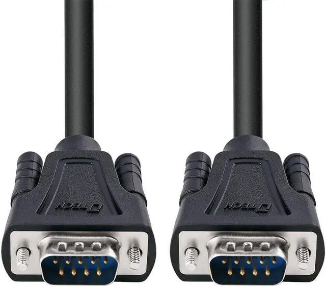 Main image of DTech 15ft DB9 Serial Cable COM Port Male to Male RS232 Straight Through 9 Pin Data Cord