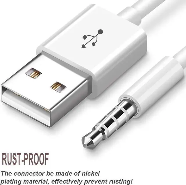 Alt view image 6 of 7 - i Charging Cable for iPod Shuffle Cable USB Data Sync Cable Cord 3.5mm Male AUX Plug to USB Male Adapter Cable Charger Converter Headphone Audio Extender Jack for iPod Shuffle 3 4 5 6 Gen 2-Pack