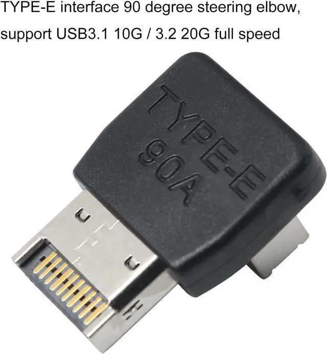 Alt view image 6 of 6 - Right Angle USB Type E Adapter USB3.1 Type E Header Converter 90 Degree Steering Elbow for Computer Motherboard (PH74A)