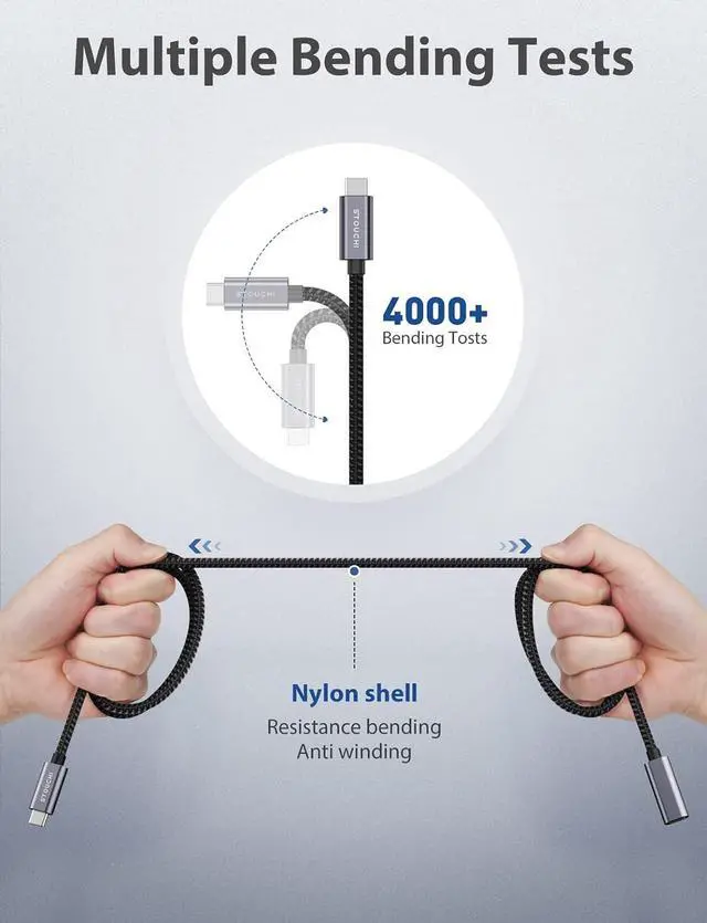 Alt view image 5 of 7 - Stouchi USB C Extension Cable 10FT/3M, USB C Extension Cable Type C 3.1 Male to Female Fast Charging & Audio Data Transfer for Galaxy S23, iPad Mini/pro, MacBook Air M2/ M1 Mac Mini/pro, Mag- Safe