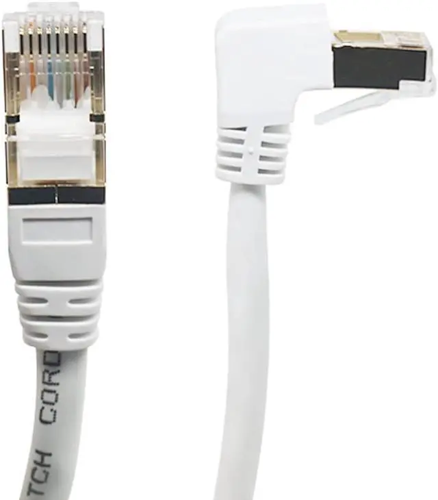 Alt view image 2 of 7 - Cat6 Ethernet Cable 90 Degree Downward Right Angle, Cat6 Right Angle Ethernet Cable for PC,Router,Modem,Printer,TV Box,24AWG FTP Cat6 Network Cable White (UP Angle, 6.6FT)