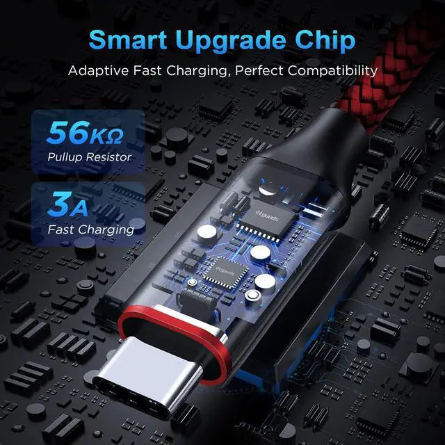 Alt view image 3 of 7 - etguuds Color USB C Cable 6ft, 5-Pack USB to USB C Cable 3A Fast Charging Type C Cable Braided Data Cord for Samsung Galaxy S23 S22 S21 S20 S10 A23 Note 10 20, Tab A8 A7 S6 S7, Pixel LG Moto